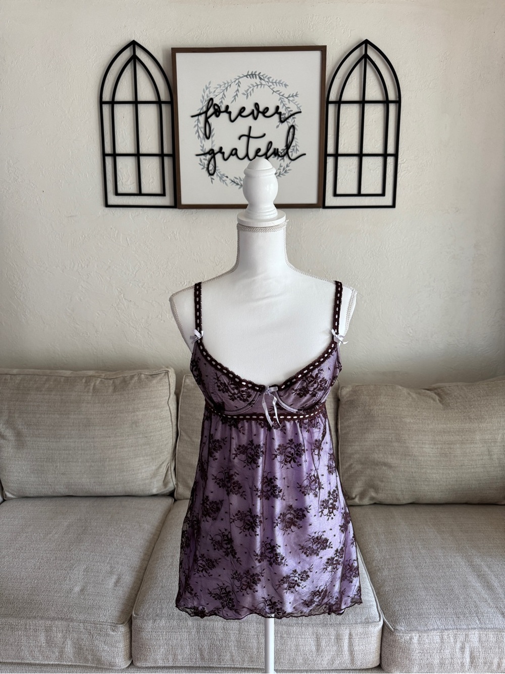 💜 Sophie B Y2K Fairycore Lace Babydoll Slip – Size S 💜